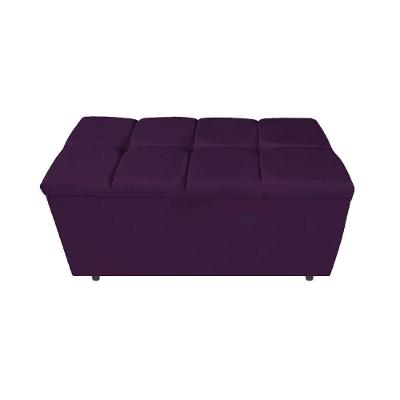 Calçadeira Estofada Manchester 90cm Solteiro Suede Roxo
