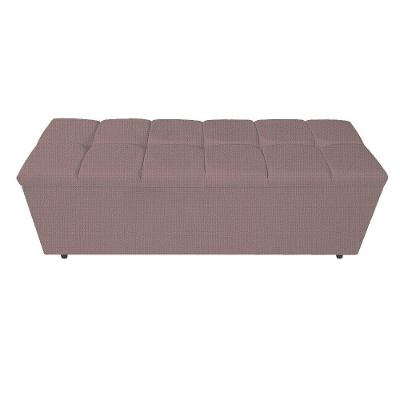 Calçadeira Estofada Manchester 195 Cm King Size Linho Rosê