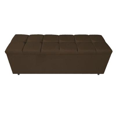 Calçadeira Estofada Manchester 160 Cm Queen Size Suede Marrom