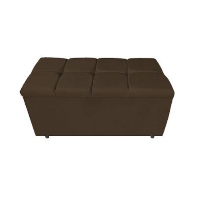 Calçadeira Estofada Manchester 90cm Solteiro Suede Marrom