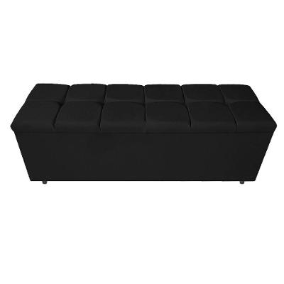 Calçadeira Estofada Manchester 160 Cm Queen Size Suede Preto