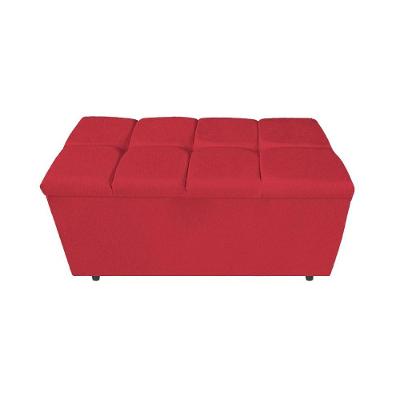Calçadeira Estofada Manchester 90cm Solteiro Suede Vermelho