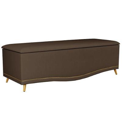 Calçadeira Baú 195Cm Suede Chocolate