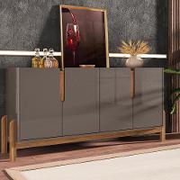 Buffet Aparador 4 Portas 170Cm 050518 Cinza Perola Cedro - 3