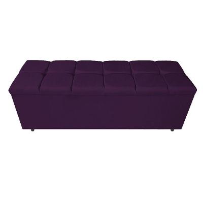 Calçadeira Estofada Manchester 160 Cm Queen Size Suede Roxo