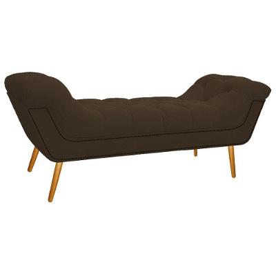 Calçadeira Estofada Veneza 160cm Suede Marrom