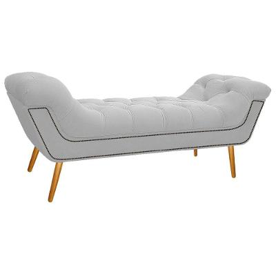 Calçadeira Estofada Veneza 160cm Suede Branco