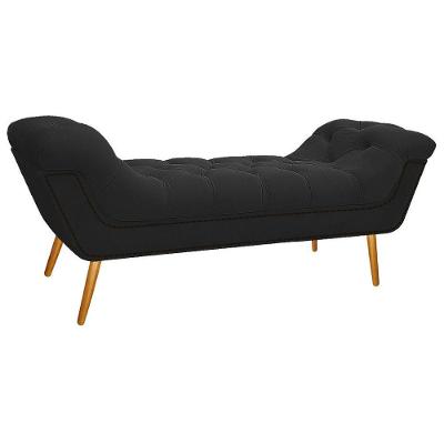 Calçadeira Estofada Veneza 160cm Suede Preto