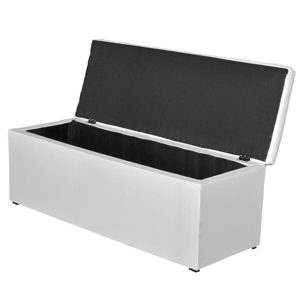 Calçadeira Baú 160Cm Paris Corino Branco - Js Móveis - 3