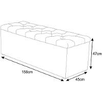 Calçadeira Baú 160Cm Paris Corino Branco - Js Móveis - 2