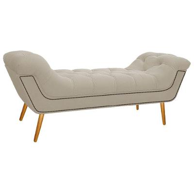 Calçadeira Estofada Veneza 160cm Suede Bege