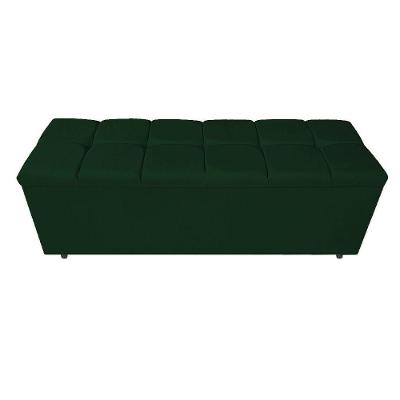 Calçadeira Estofada Manchester 160 Cm Queen Size Suede Verde