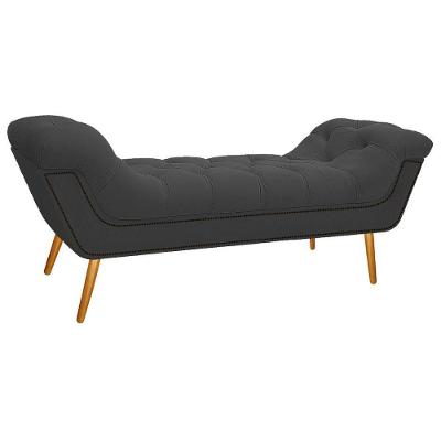 Calçadeira Estofada Veneza 160cm Corano Cinza