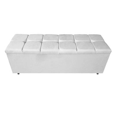 Calçadeira Estofada Manchester 160 Cm Queen Size Suede Branco