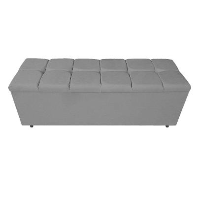 Calçadeira Estofada Manchester 160 Cm Queen Size Corano Cinza
