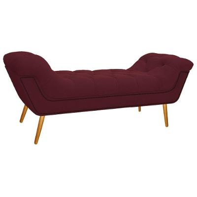 Calçadeira Estofada Veneza 195cm Suede Bordô