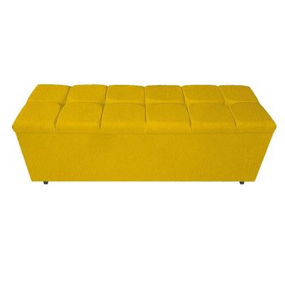 Calçadeira Estofada Manchester 160 Cm Queen Size Suede Amarelo