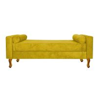 Recamier Baú Félix Solteiro 90cm Suede Amarelo - 4