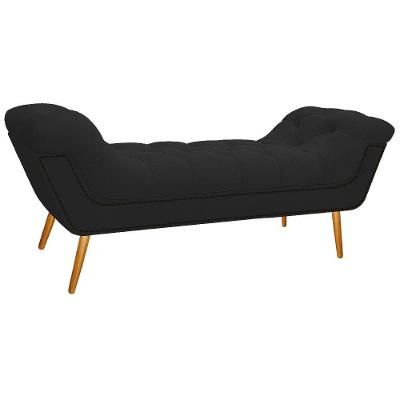 Calçadeira Estofada Veneza 195cm Corano Preto