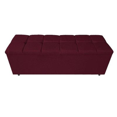 Calçadeira Estofada Manchester 160 Cm Queen Size Suede Bordô