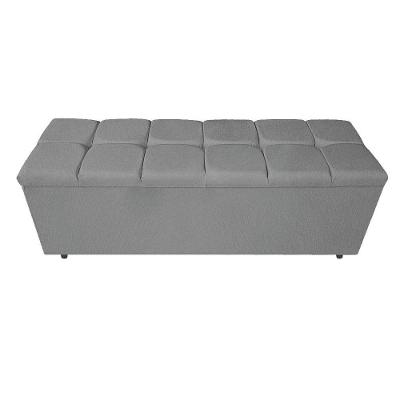 Calçadeira Estofada Manchester 195 Cm King Size Suede Cinza