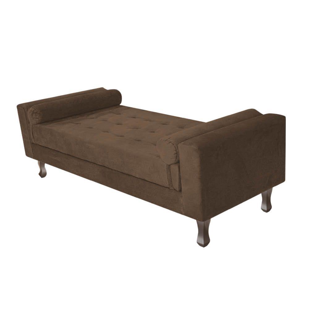 Recamier Baú Félix Solteiro 90cm Suede Marrom - 1