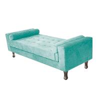 Recamier Baú Félix Solteiro 140cm Suede Azul Tiffany - 1