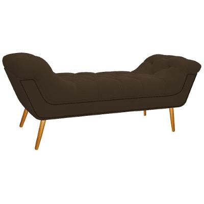 Calçadeira Estofada Veneza 195cm Suede Marrom