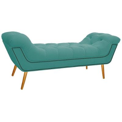 Calçadeira Estofada Veneza 195cm Suede Azul Tiffany