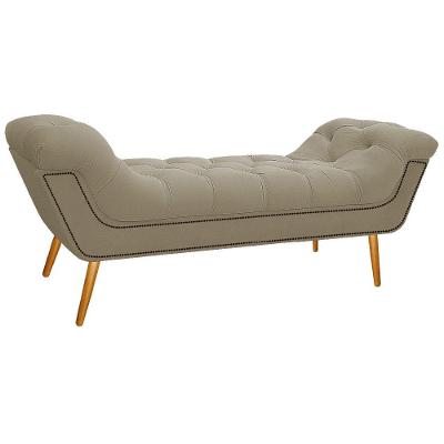 Calçadeira Estofada Veneza 160cm Linho Bege