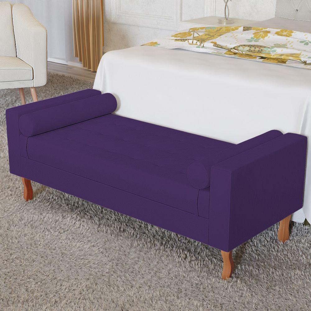 Recamier Baú Félix Solteiro 140cm Suede Roxo - 5
