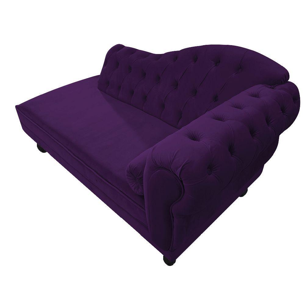 Diva Recamier Diana 160cm Lado Esquerdo Suede Roxo - 5