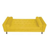 Recamier Baú Félix Solteiro 160cm Suede Amarelo