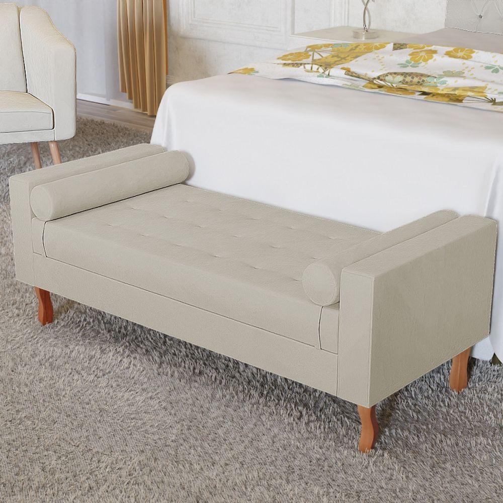 Recamier Baú Félix Solteiro 100cm Suede Bege - 1