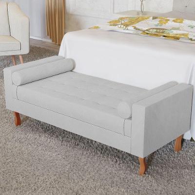 Recamier Baú Félix Solteiro 140cm Suede Branco