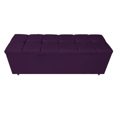 Calçadeira Estofada Manchester 160 Cm Queen Size Suede Roxo