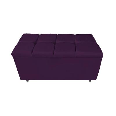 Calçadeira Estofada Manchester 90 Cm Solteiro Suede Roxo