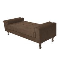 Recamier Baú Félix Solteiro 160cm Suede Marrom - 1
