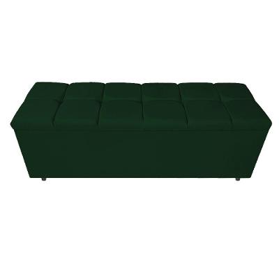 Calçadeira Estofada Manchester 160 Cm Queen Size Suede Verde