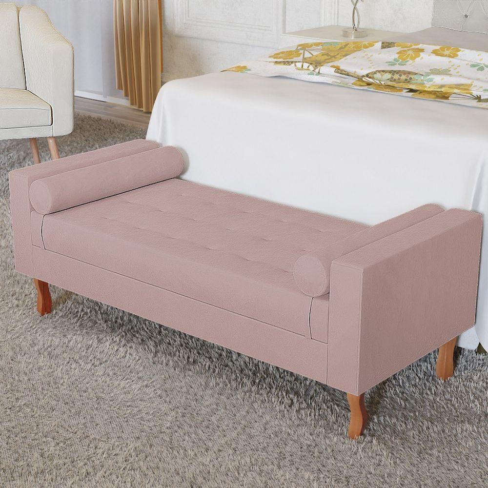 Recamier Baú Félix Solteiro 160cm Suede Rosê - 5