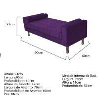 Recamier Baú Félix Solteiro 90cm Suede Roxo - 2
