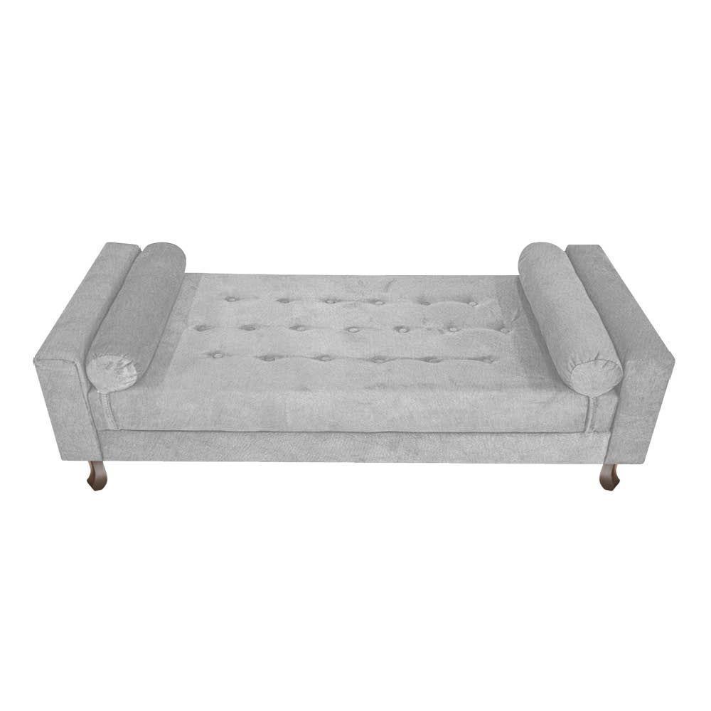 Recamier Baú Félix Solteiro 140cm Suede Cinza - 3