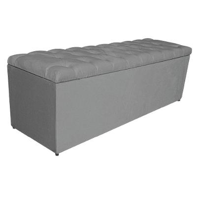 Calçadeira estofada 160 Cm Queen Size Suede Cinza