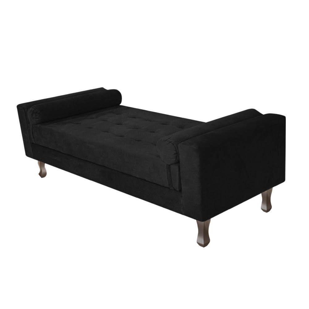 Recamier Baú Félix Solteiro 195cm Suede Preto - 3