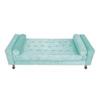 Recamier Baú Félix Solteiro 195cm Suede Azul Tiffany