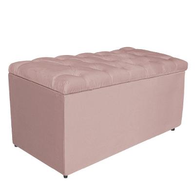 Calçadeira estofada 90 Cm Solteiro Suede Roxo