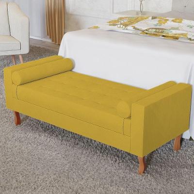 Recamier Baú Félix Solteiro 195cm Suede Amarelo