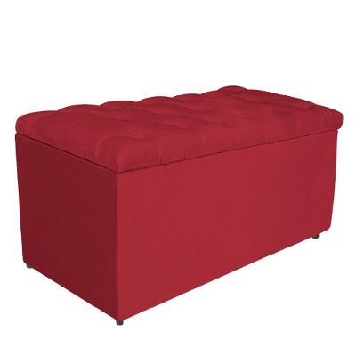 Calçadeira estofada 90 Cm Solteiro Suede Vermelho