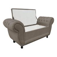 Recamier com Baú Grécia 195cm Suede Marrom Rato - 4