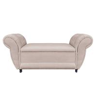 Recamier com Baú Grécia Suede Bege - 4